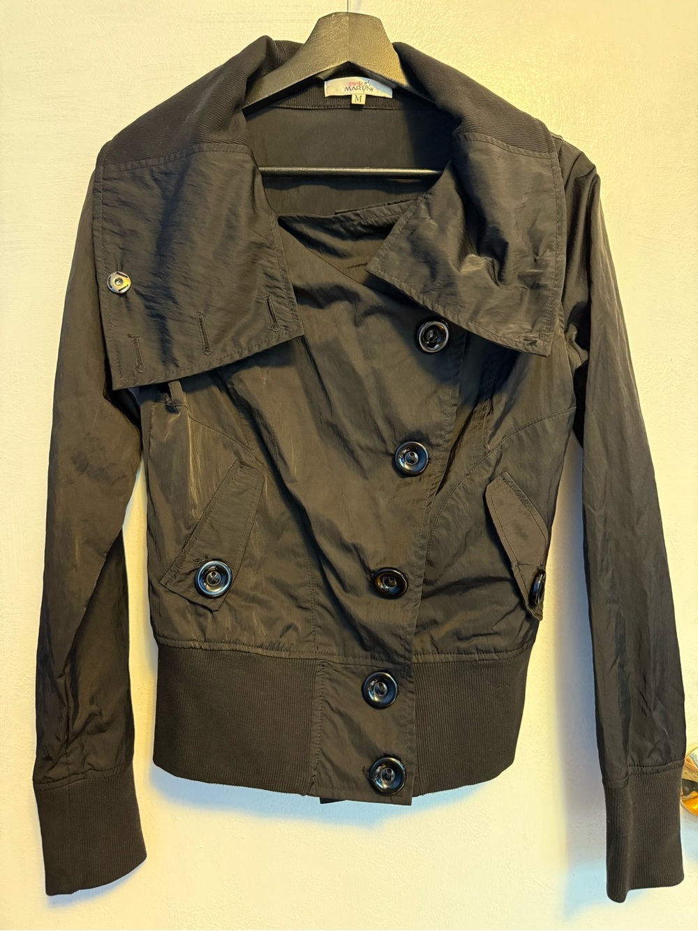 Pink Martini Asymmetrical Bomber Windbreaker Jacker